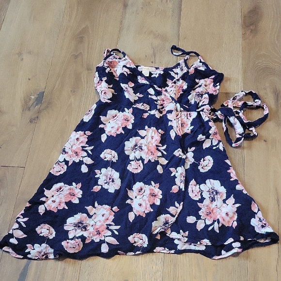 Band Of Gypsies Wrap Dress navy Blue Dress Size Small - Picture 1 of 3